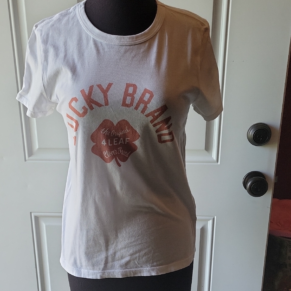 Lucky Brand White Tee with Red Graphic